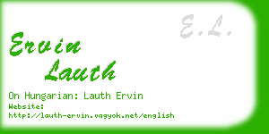 ervin lauth business card